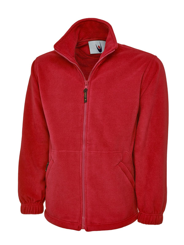 UC601 Red Heavyweight Full Zip Fleece Jacket