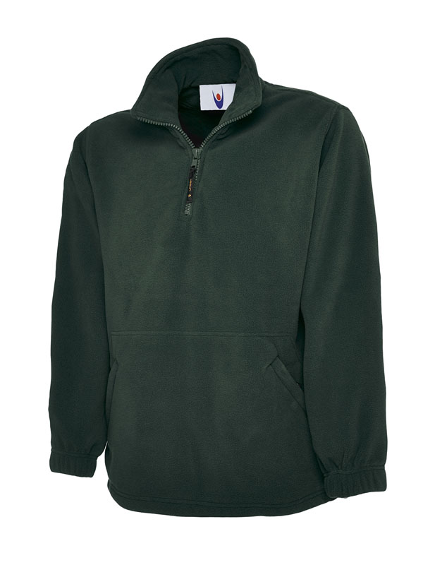 UC602 Bottle Green Classic 1/4 Zip Fleece Jacket