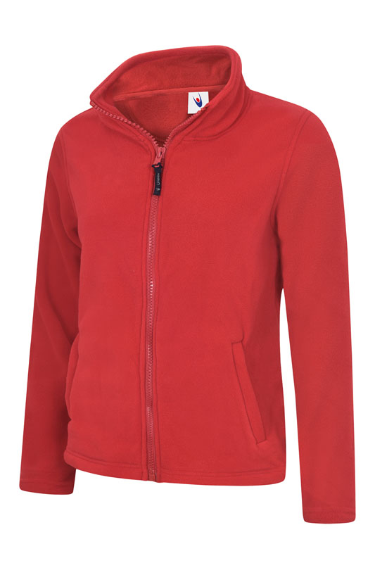 UC608 Red Ladies Classic Full Zip Fleece Jacket