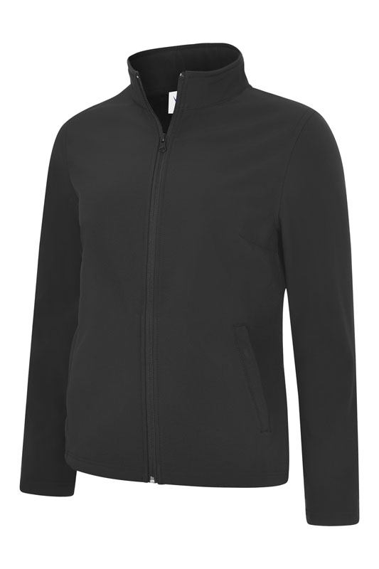 UC613 Black Ladies Classic Full Zip Soft Shell Jacket