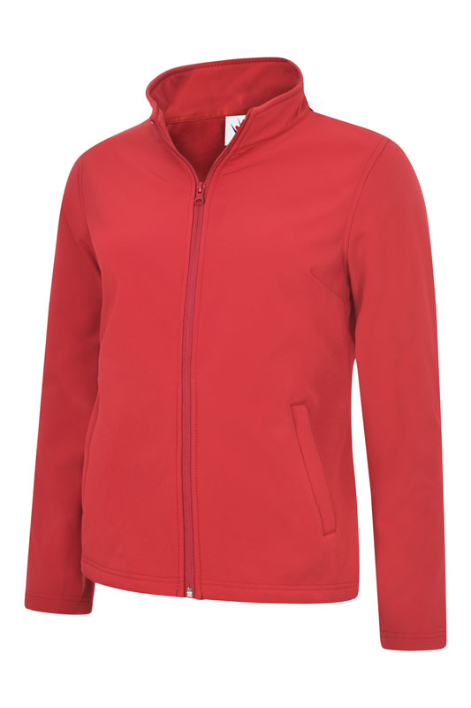 UC613 Red Ladies Classic Full Zip Soft Shell Jacket