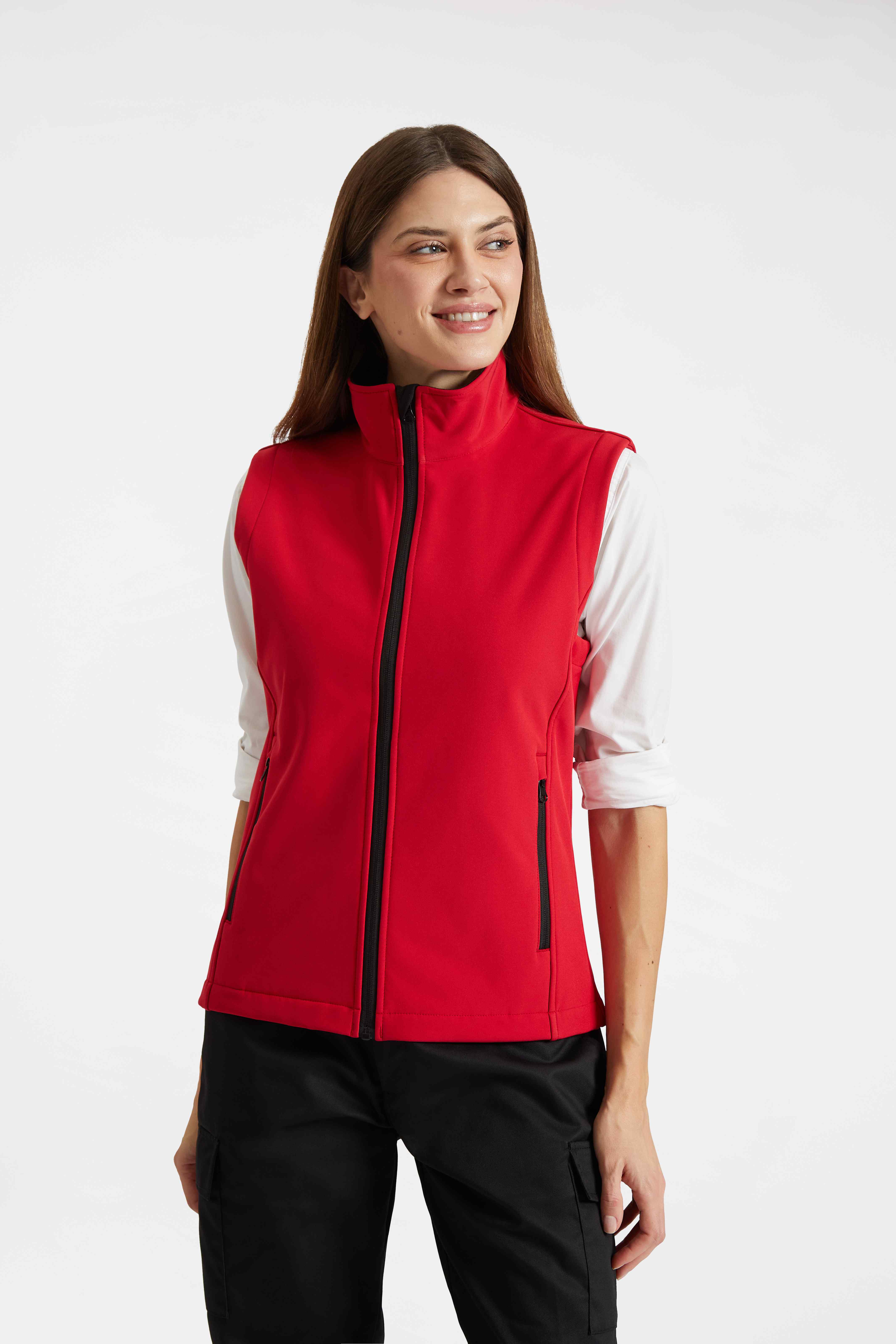 UC615 Red/Black Ladies Printable Softshell Gilet