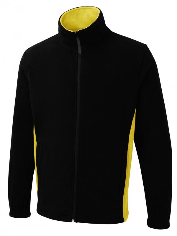 UC617 Black/Yellow Two Tone Full Zip Fleece Jacket