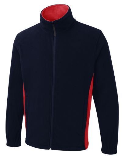 UC617 Navy/Red Two Tone Full Zip Fleece Jacket UC617 Navy/Red Two Tone Full Zip Fleece Jacket
