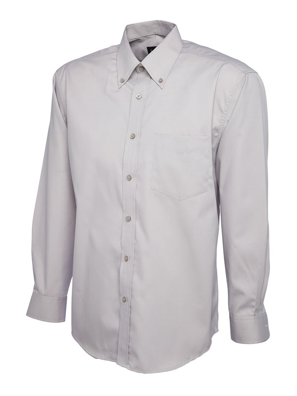 UC701 Silver Grey Mens Pinpoint Oxford Full Sleeve Shirt UC701 Silver Grey Mens Pinpoint Oxford Full Sleeve Shirt