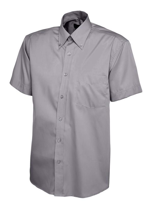 UC702 Charcoal Mens Pinpoint Oxford Half Sleeve Shirt
