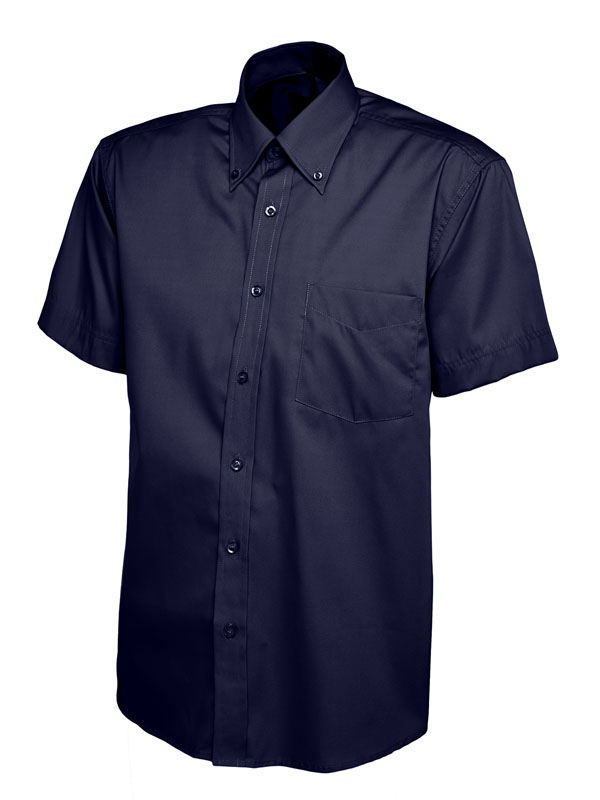 UC702 Navy Mens Pinpoint Oxford Half Sleeve Shirt