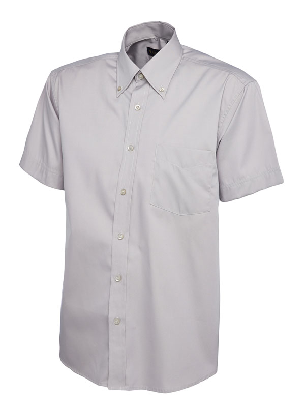 UC702 Silver Grey Mens Pinpoint Oxford Half Sleeve Shirt UC702 Silver Grey Mens Pinpoint Oxford Half Sleeve Shirt