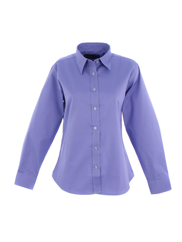 UC703 Mid Blue Ladies Pinpoint Oxford Full Sleeve Shirt