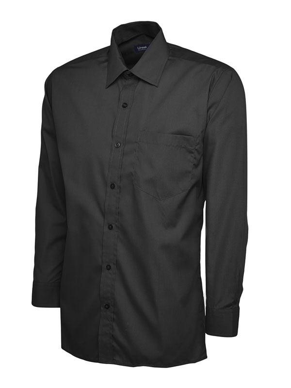 UC709 Black Mens Poplin Full Sleeve Shirt