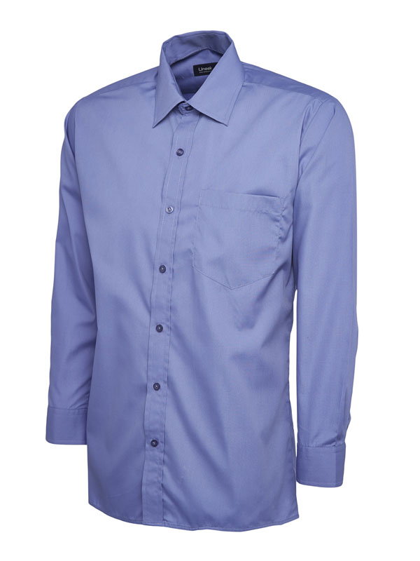 UC709 Mid Blue Mens Poplin Full Sleeve Shirt UC709 Mid Blue Mens Poplin Full Sleeve Shirt