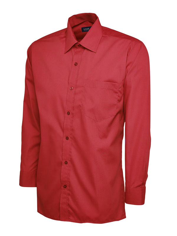 UC709 Red Mens Poplin Full Sleeve Shirt