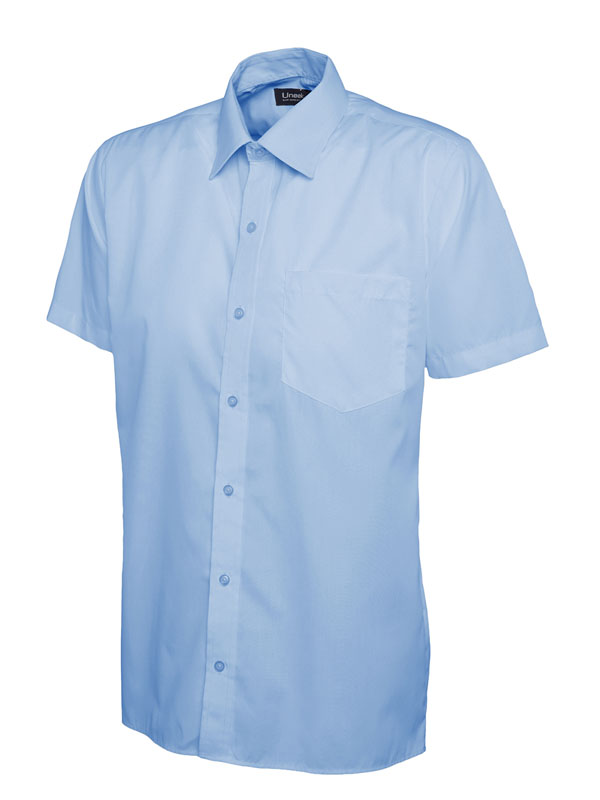 UC710 Light Blue Mens Poplin Half Sleeve Shirt