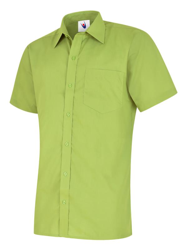 UC710 Lime Mens Poplin Half Sleeve Shirt UC710 Lime Mens Poplin Half Sleeve Shirt