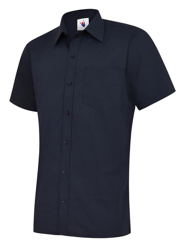 UC710 Navy Mens Poplin Half Sleeve Shirt