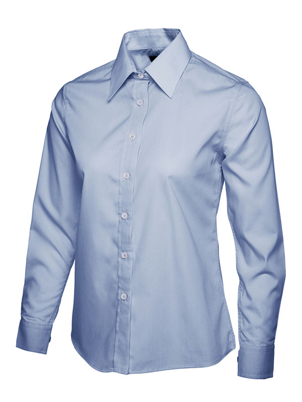 UC711 Light Blue Ladies Poplin Full Sleeve Shirt