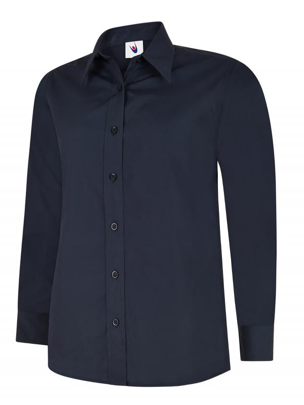 UC711 Navy Ladies Poplin Full Sleeve Shirt