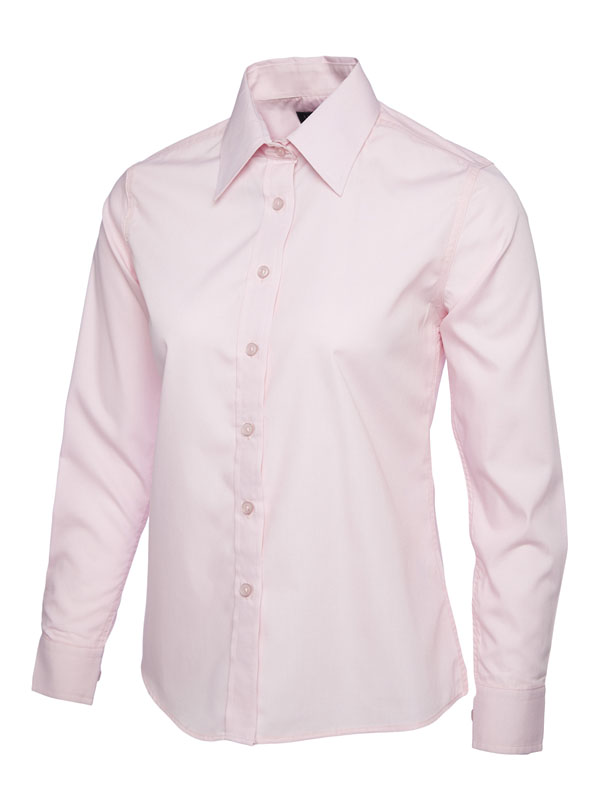 UC711 Pink Ladies Poplin Full Sleeve Shirt