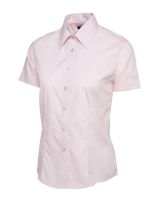 UC712 Pink Ladies Poplin Half Sleeve Shirt UC712 Pink Ladies Poplin Half Sleeve Shirt