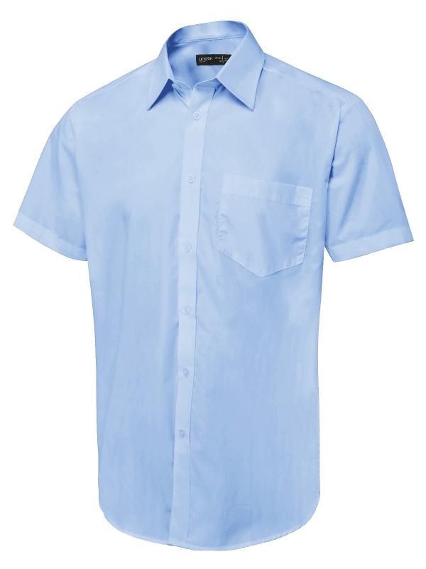 UC714 Light Blue Men’s Short Sleeve Poplin Shirt