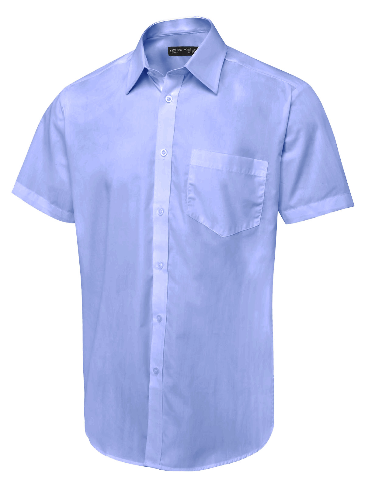 UC714 Mid Blue Men’s Short Sleeve Poplin Shirt