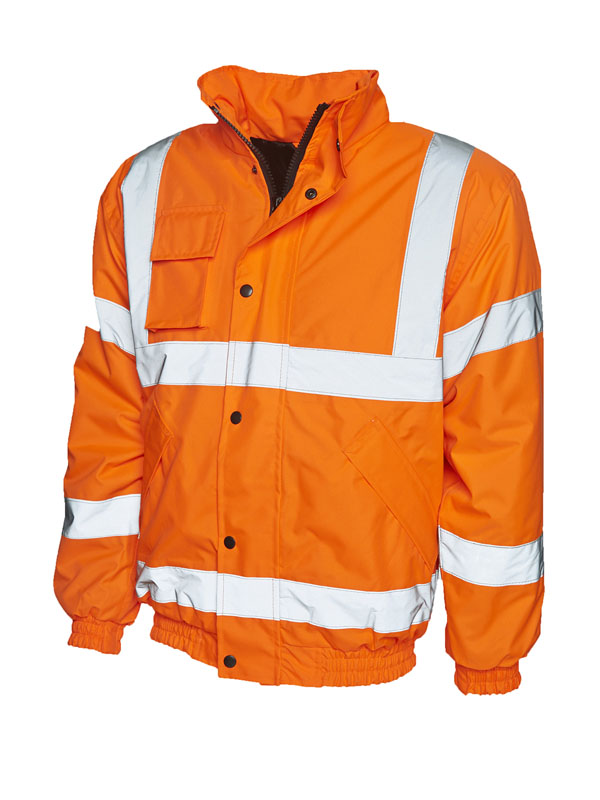 UC804 Orange Hi Vis Bomber Jacket