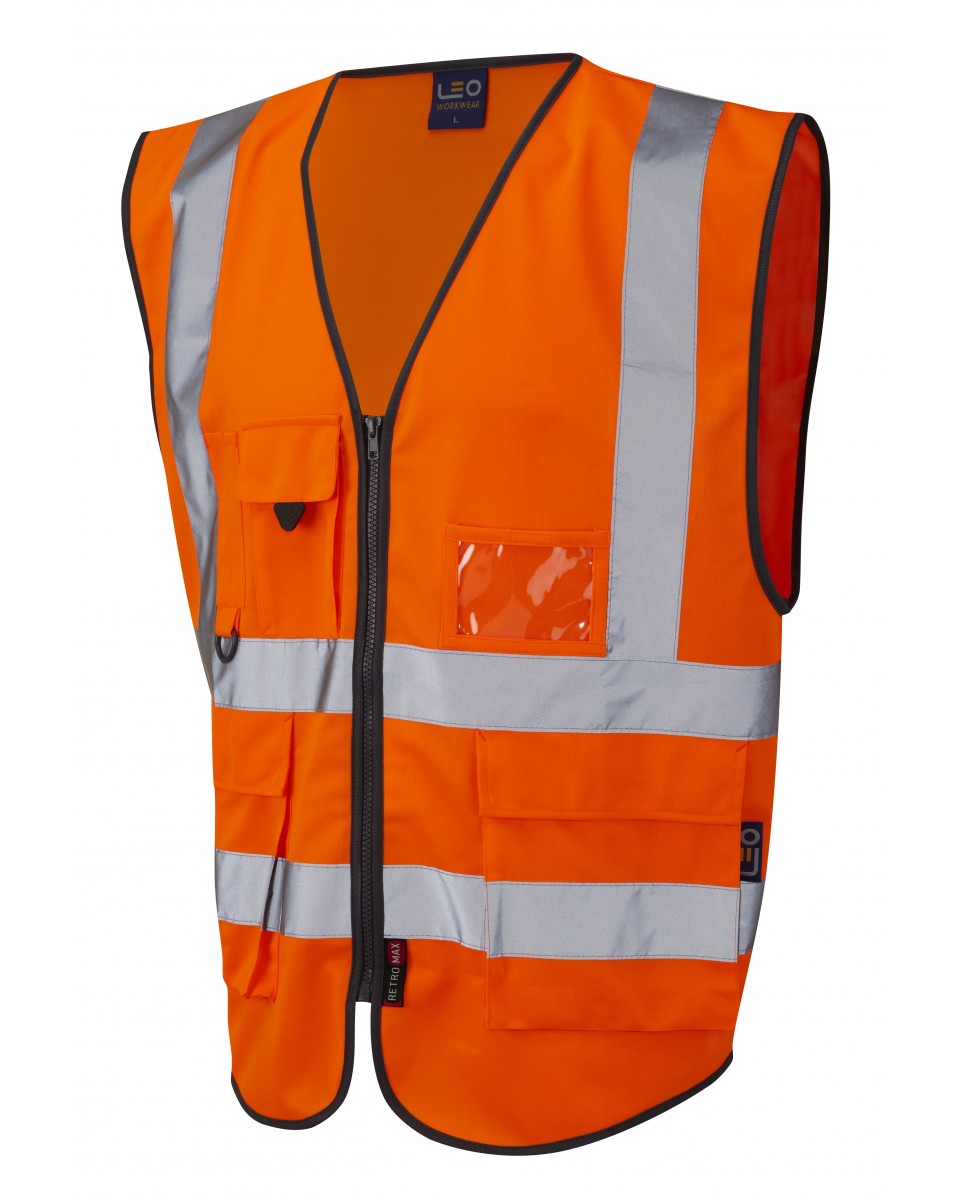LYNTON ISO 20471 Cl 2 Superior Waistcoat HV ORANGE