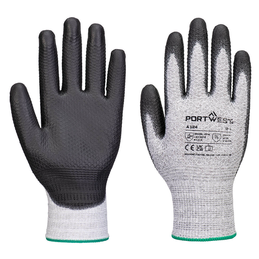A124 Grip 13 PU Diamond Knit Glove Grey/Black A124 Grip 13 PU Diamond Knit Glove Grey/Black