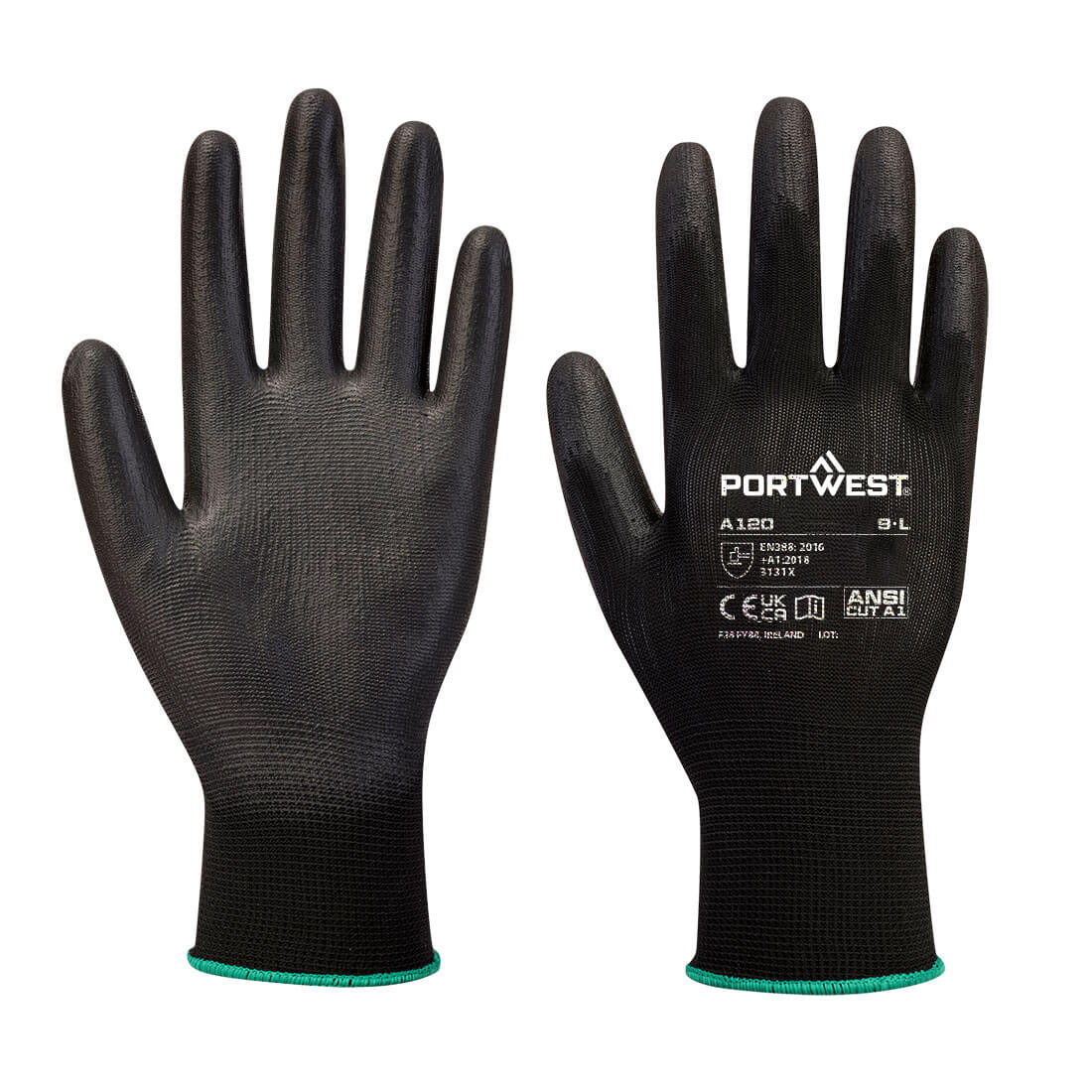 A120 Grip 13 PU Palm Glove Black A120 Grip 13 PU Palm Glove Black
