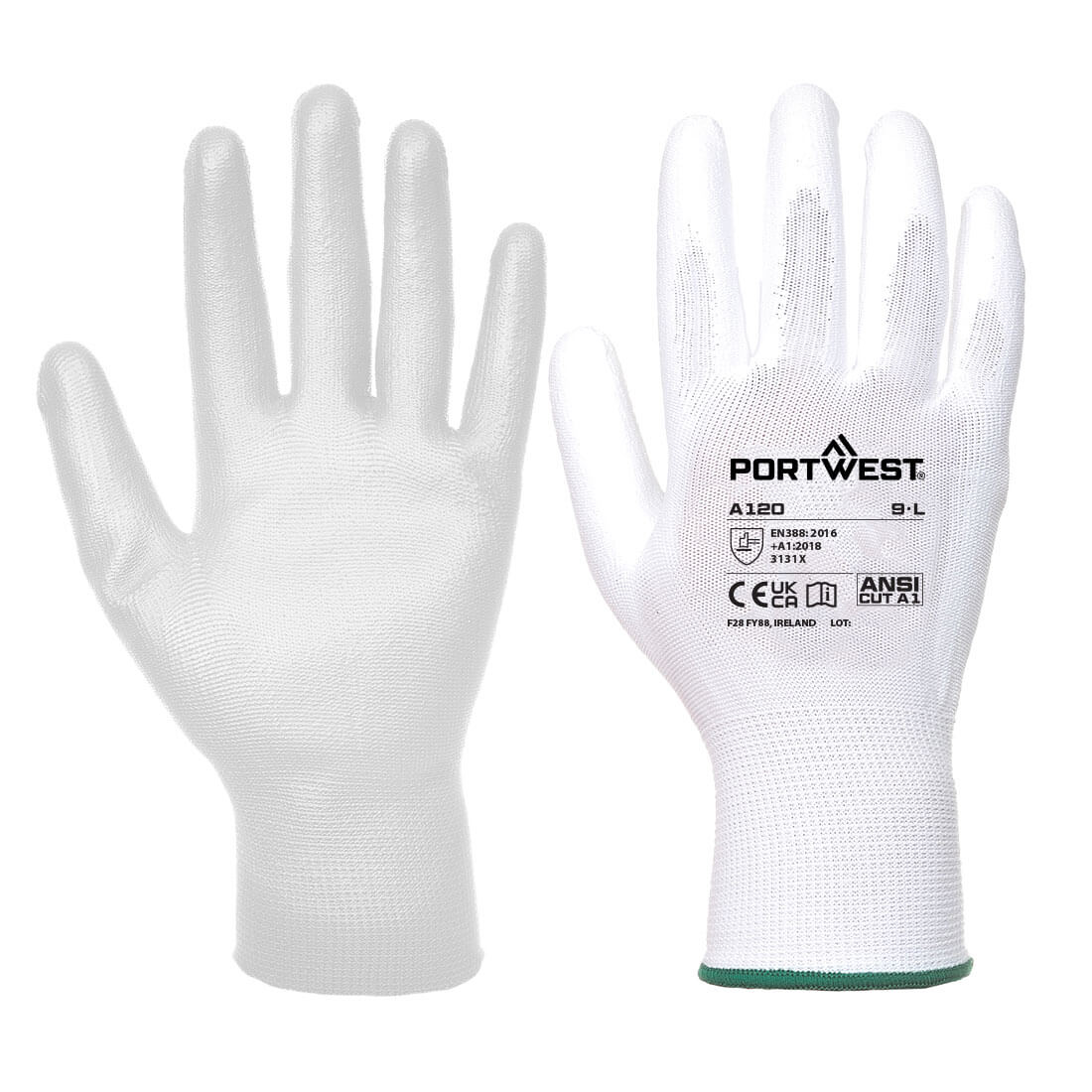 A120 Grip 13 PU Palm Glove White A120 Grip 13 PU Palm Glove White