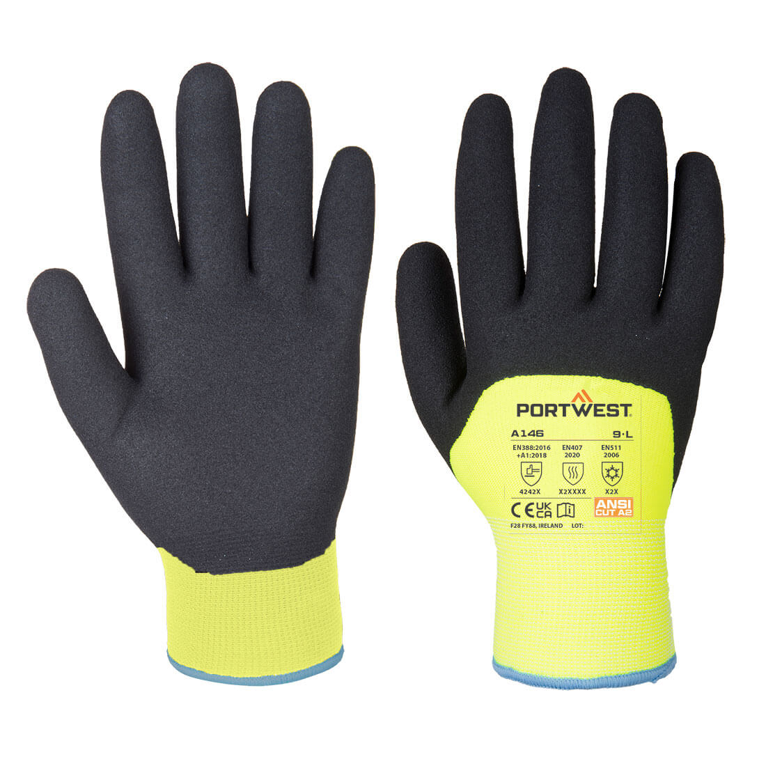 A146 Cold 15 Nitrile Sandy 3/4 Dipped Glove Yellow A146 Cold 15 Nitrile Sandy 3/4 Dipped Glove Yellow