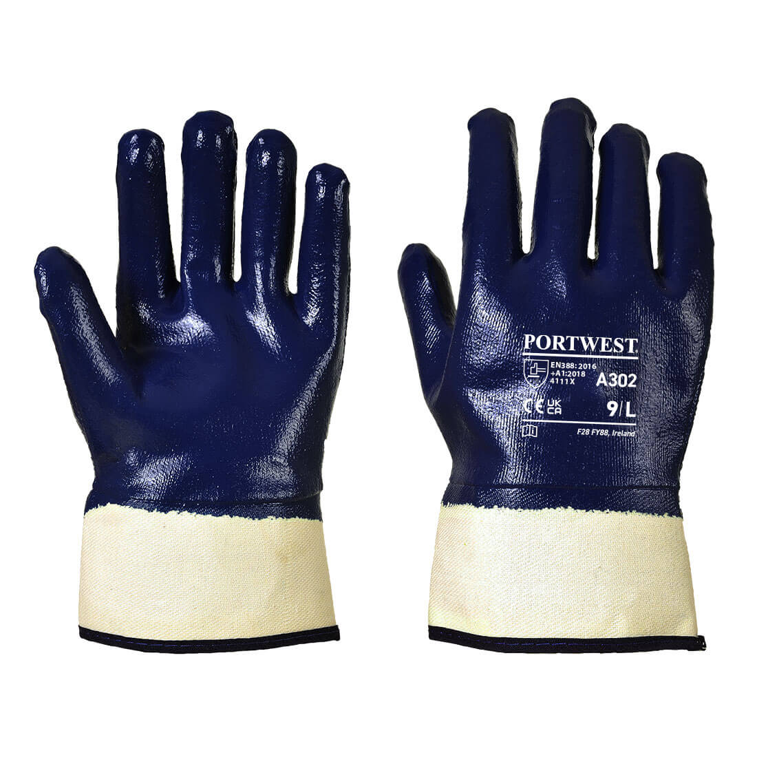 A302 Grip Nitrile Fully Dipped Safety Cuff Navy A302 Grip Nitrile Fully Dipped Safety Cuff Navy