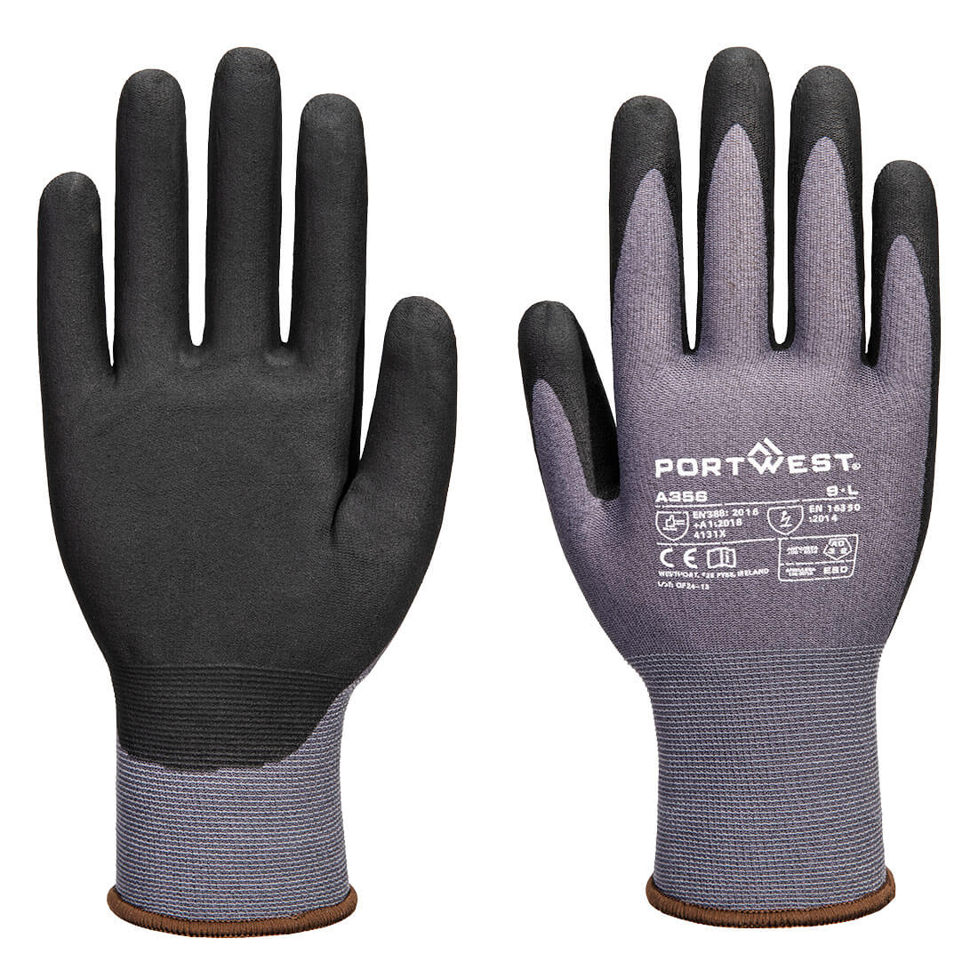 A356 ESD 15 Nitrile Essential Glove Grey/Black A356 ESD 15 Nitrile Essential Glove Grey/Black