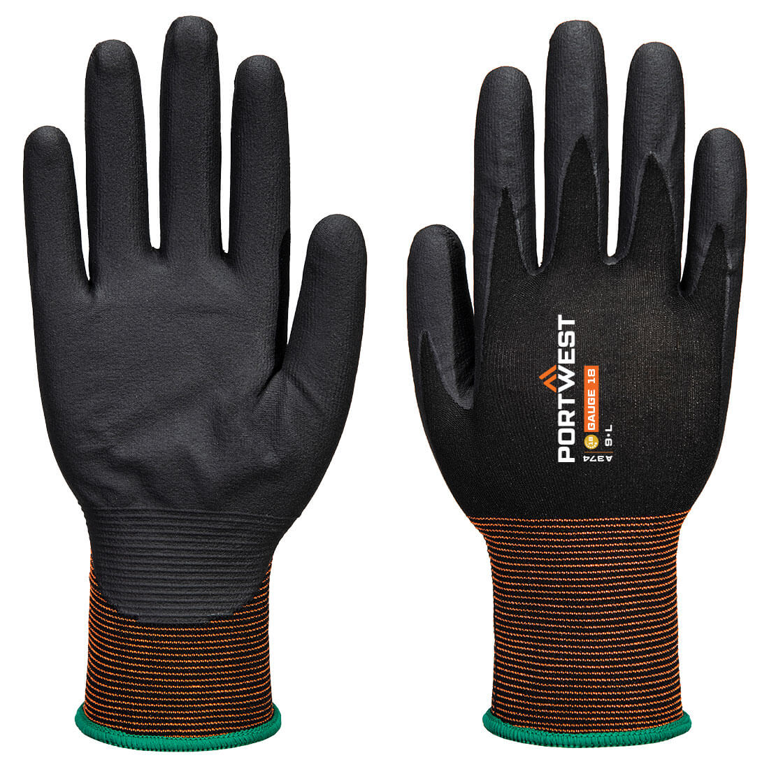 A374 GP Grip 18 Nitrile Micro Foam Glove Black A374 GP Grip 18 Nitrile Micro Foam Glove Black