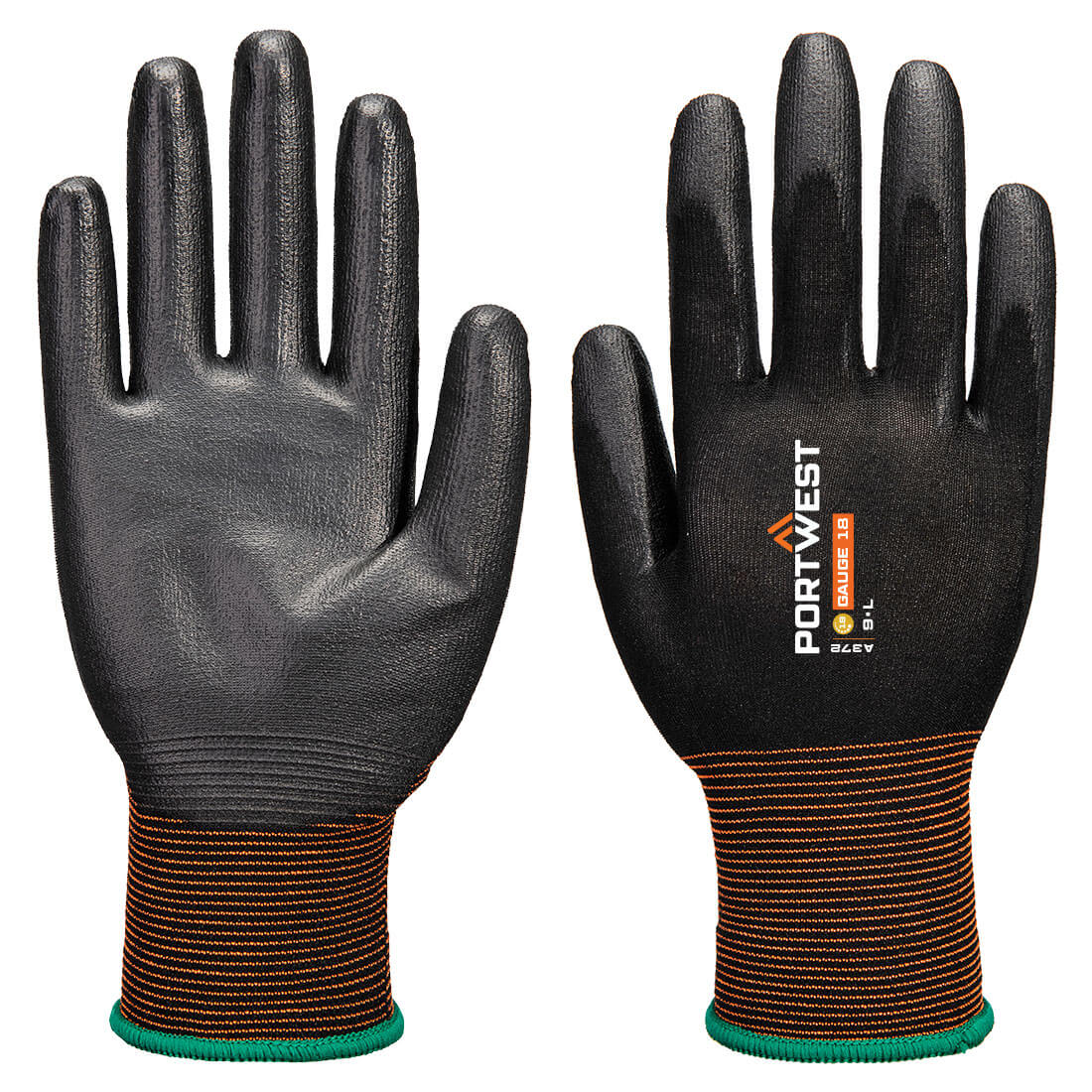 A372 GP Grip 18 PU Glove Black A372 GP Grip 18 PU Glove Black