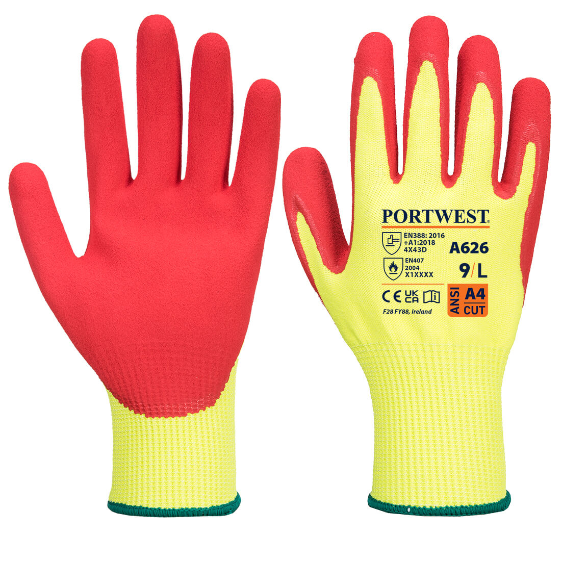 A626 Vis-Tex Cut D13 Nitrile Glove Yellow/Red A626 Vis-Tex Cut D13 Nitrile Glove Yellow/Red
