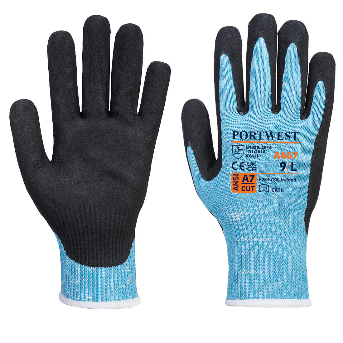 A667 Claymore Cut F13 Nitrile Glove Blue/Black A667 Claymore Cut F13 Nitrile Glove Blue/Black