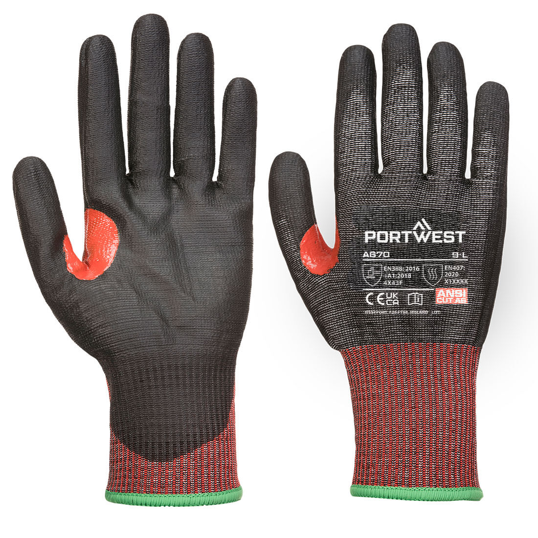 A670 CS Cut F13 PU Glove Black