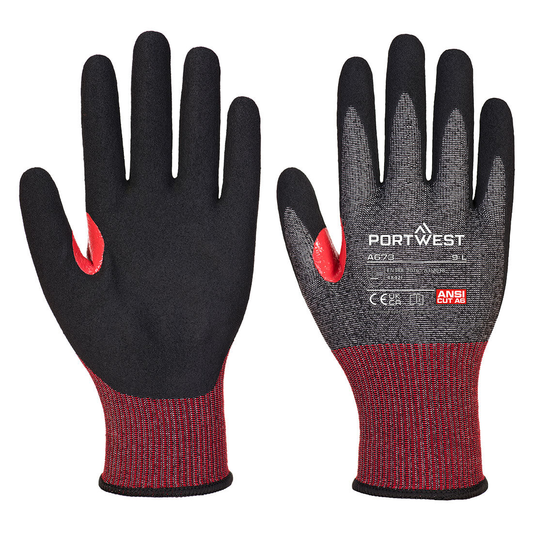 A673 CS Cut F18 Nitrile Glove Black