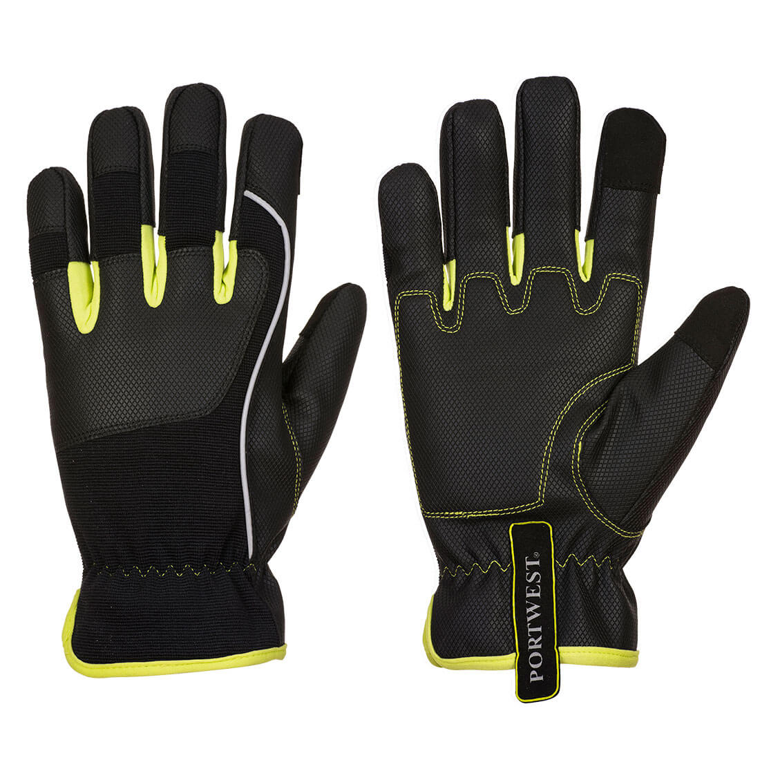 A771 PW3 Mechanic 540 PU Reinforced Palm Glove Black/Yellow