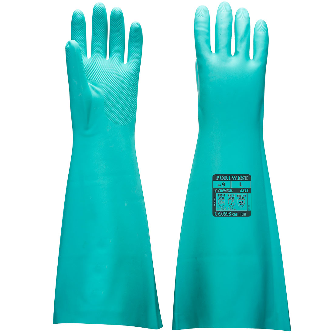 A813 Chem 480 Nitrile Extended Gauntlet Green A813 Chem 480 Nitrile Extended Gauntlet Green