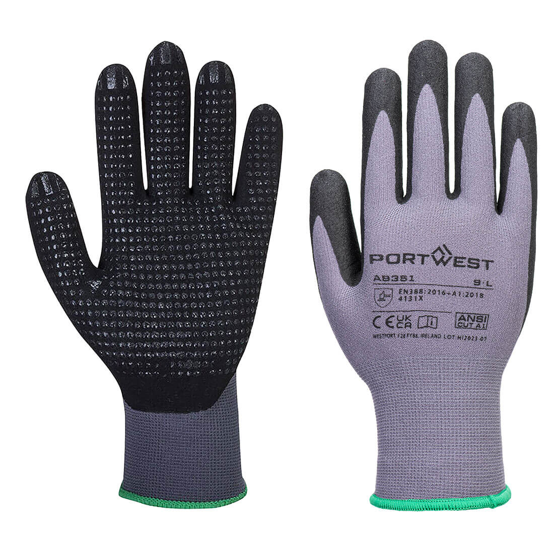 AB351 Grip 15 Nitrile Sandy Dotted Essential Multipack (Pk12) Grey/Black AB351 Grip 15 Nitrile Sandy Dotted Essential Multipack (Pk12) Grey/Black
