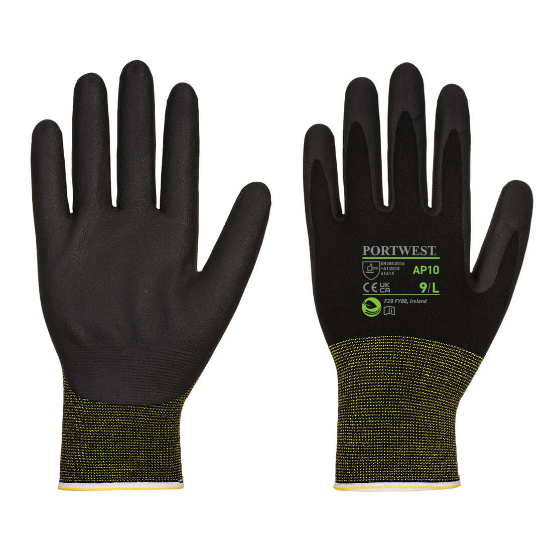 AP10 Grip 15 Foam Nitrile Bamboo Glove Black