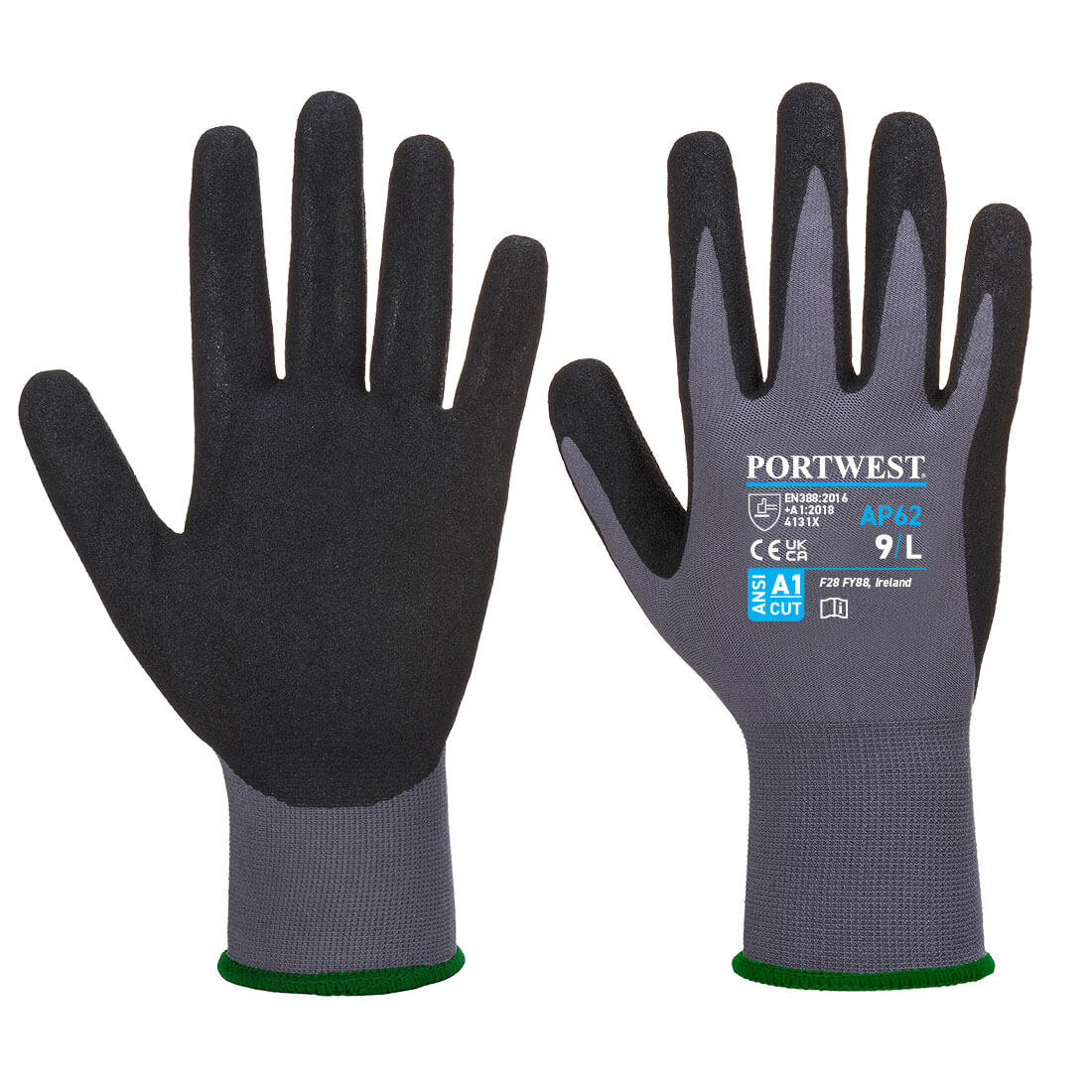 AP62 Grip 15 Nitrile Sandy Aqua Glove Grey/Black AP62 Grip 15 Nitrile Sandy Aqua Glove Grey/Black