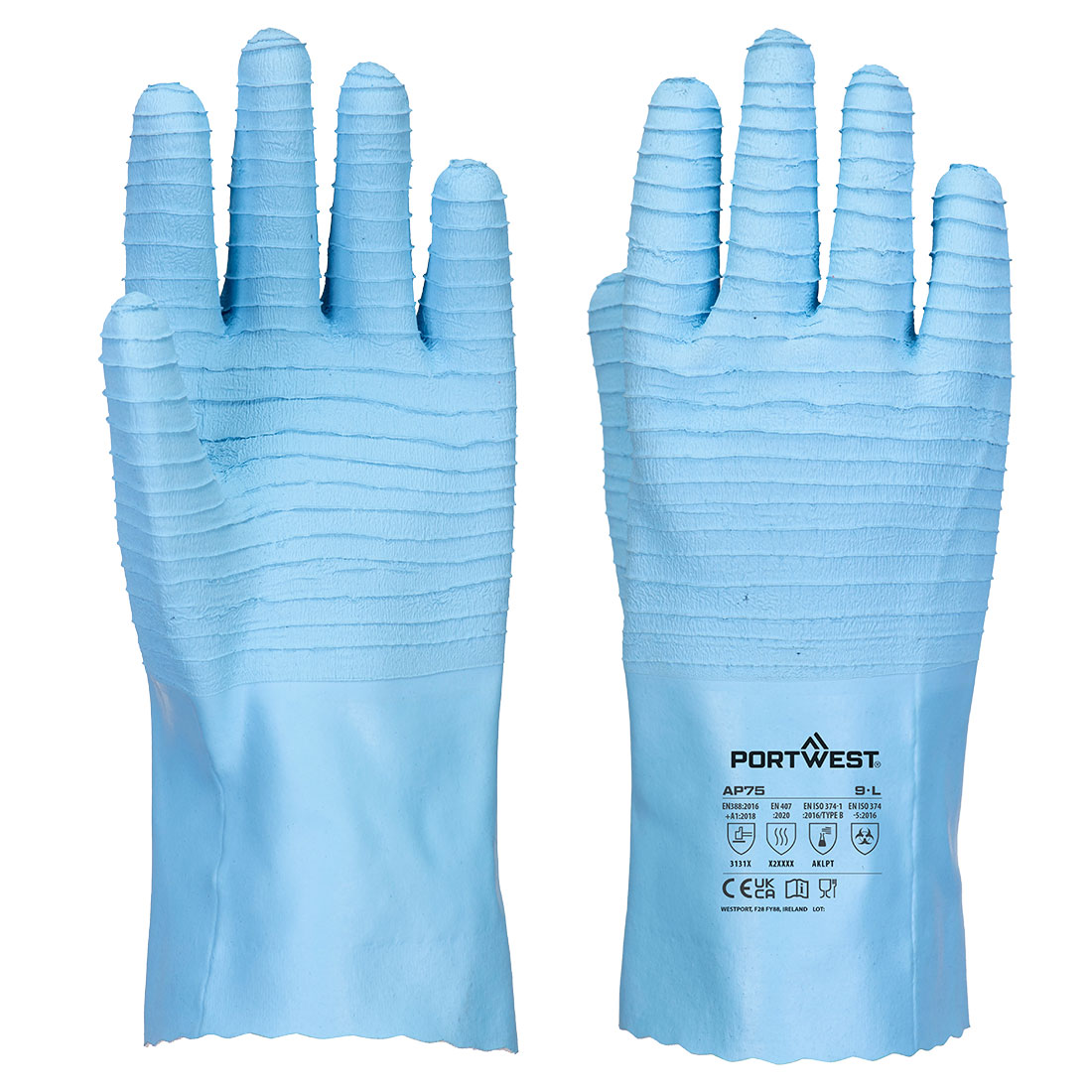 AP75 FD Chemical B Latex Gauntlet Blue AP75 FD Chemical B Latex Gauntlet Blue