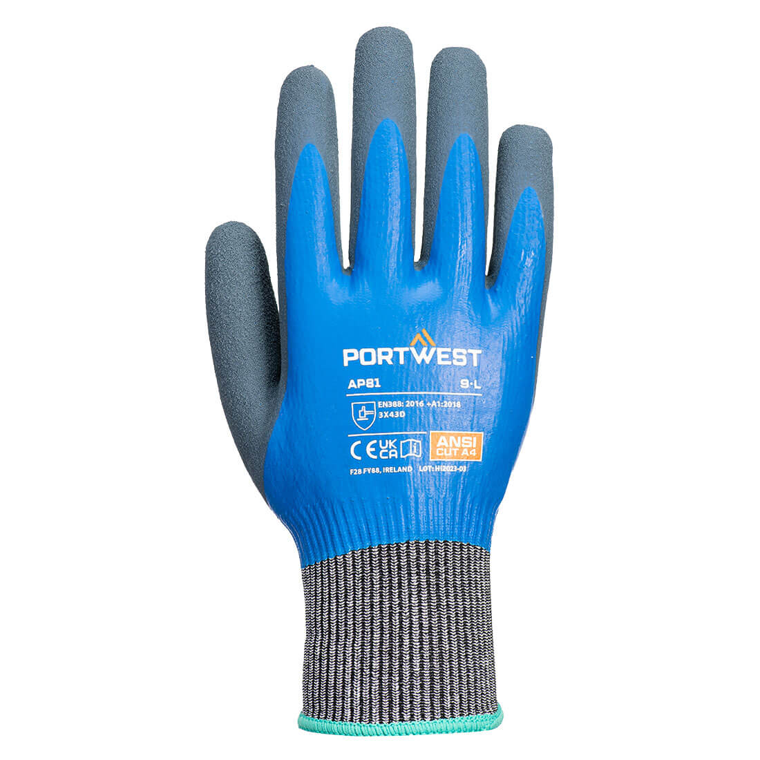 AP81 Cut D13 Latex Aqua Glove Blue AP81 Cut D13 Latex Aqua Glove Blue