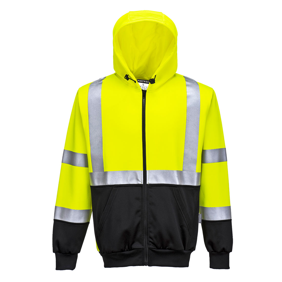 B315 Hi-Vis Contrast Zipped Hoodie Yellow/Black