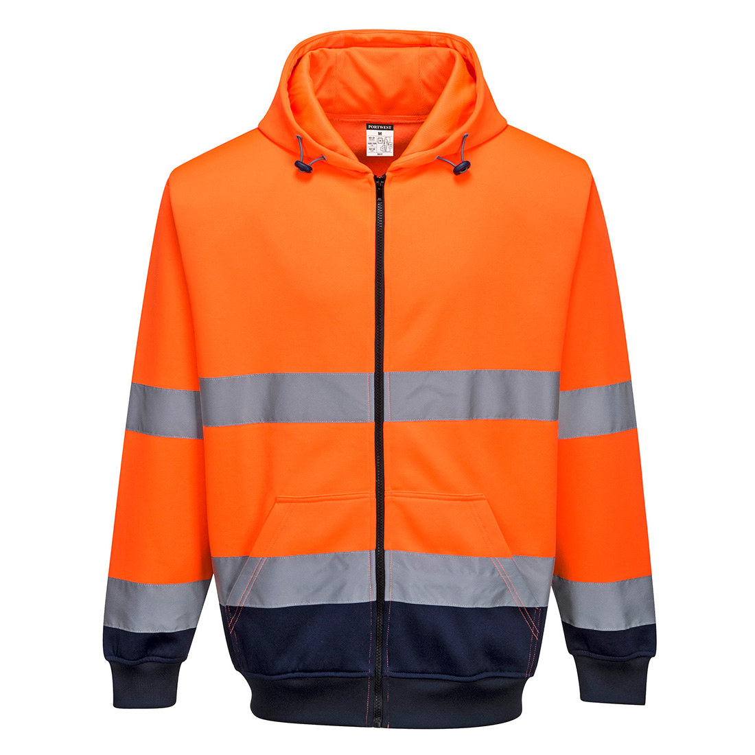 B317 Hi-Vis Contrast Zipped Hoodie Orange/Navy B317 Hi-Vis Contrast Zipped Hoodie Orange/Navy