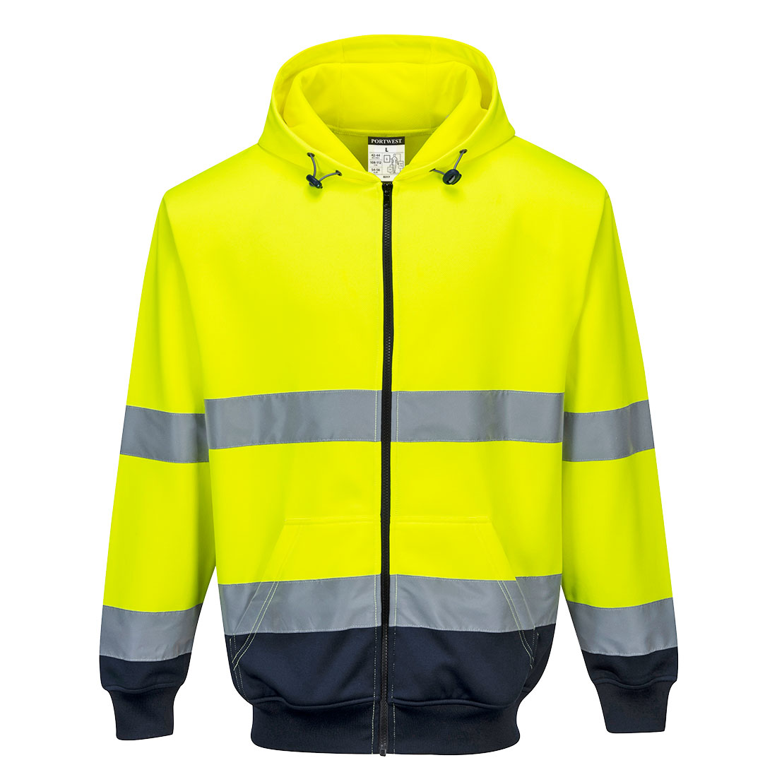 B317 Hi-Vis Contrast Zipped Hoodie Yellow/Navy B317 Hi-Vis Contrast Zipped Hoodie Yellow/Navy