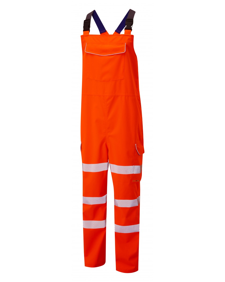 NORTHAM ISO 20471 Cl 2 EcoViz 10K Breathable Bib & Brace HV ORANGE